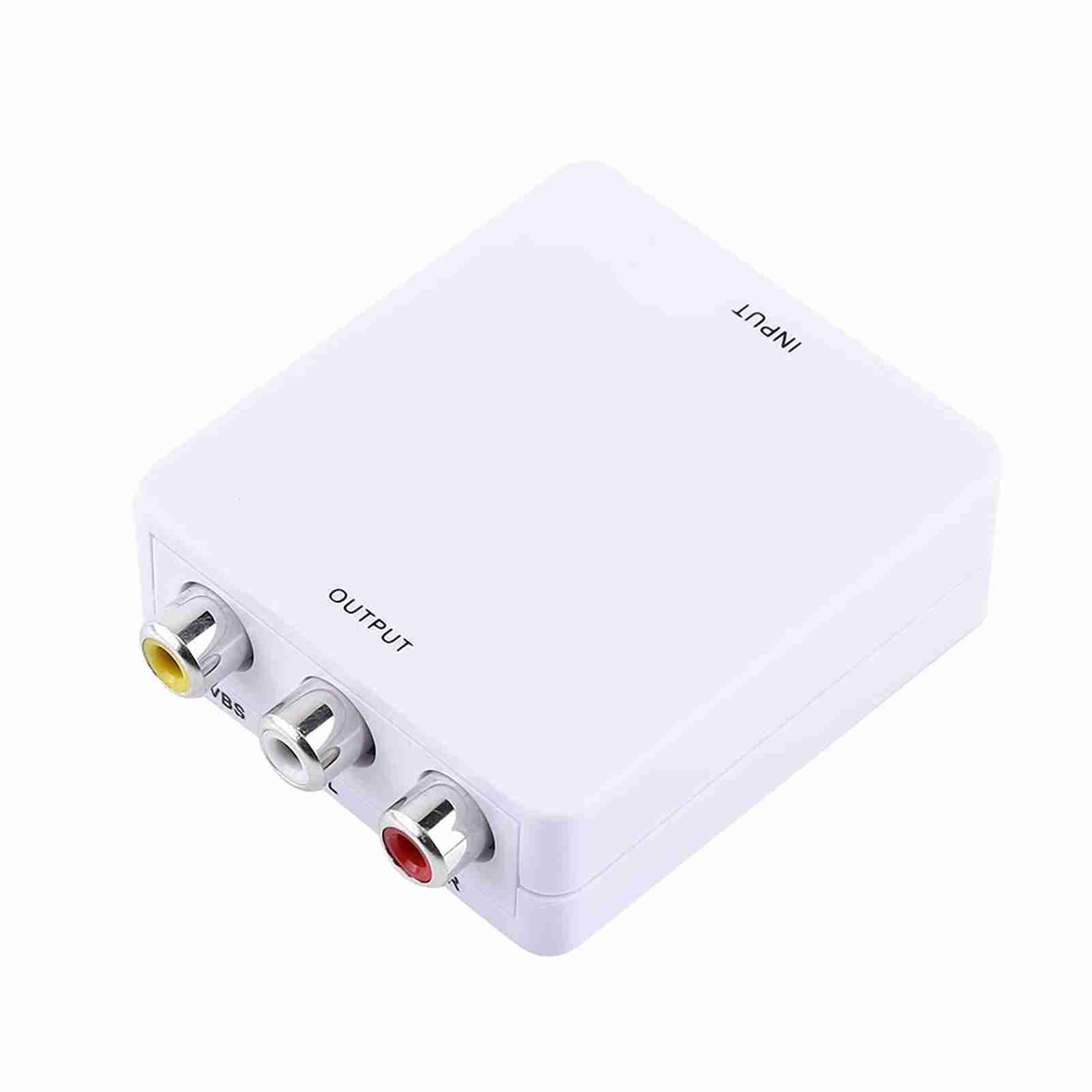 Digital HD Input to RCA Composite Video o AV CVBS Adapter Converter 720p1080p White white