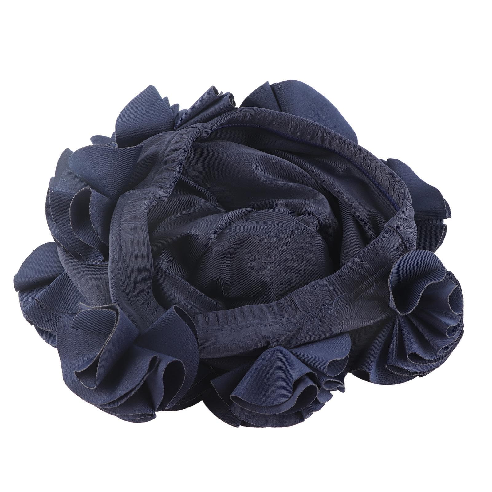 Women Children Flower Shape Fashion Elastic Swiming Hat Long Hair Swim Cap (Blue)