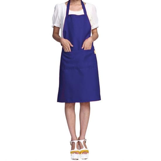 Solid Color Kitchen Cooking Oil-resistant Restaurant Home Protective Apron blue