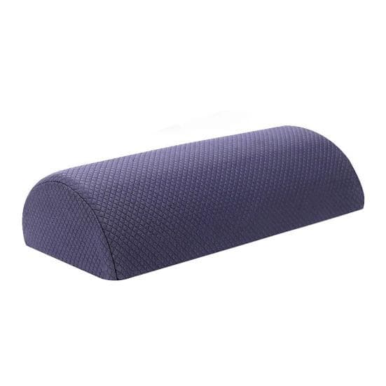 Half Moon Bolster Pillow for Legs Back Sleeping Knee Pillow Memory Foam under Knee Pillow with Machine Washable Cover for Ankle Foot Comfort navy blue