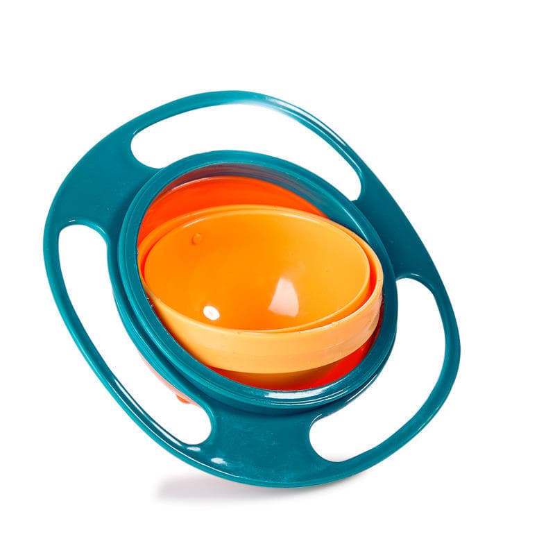 Kids Universal Gyro Bowl 360 Rotate Spill-Proof Practical Design Children Rotary Balance Solid Feeding Dishes Plate Tableware green