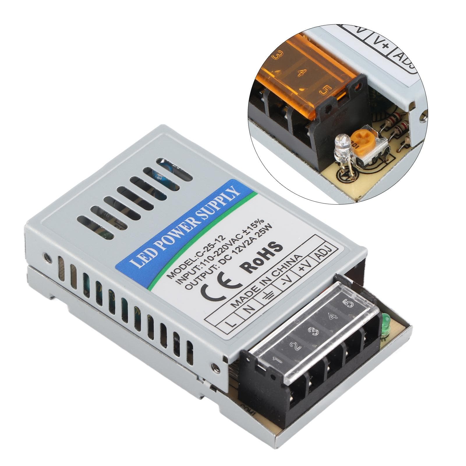 25W 12V Professional LED Power Supply Waterproof Switching Power Supply AC110220V