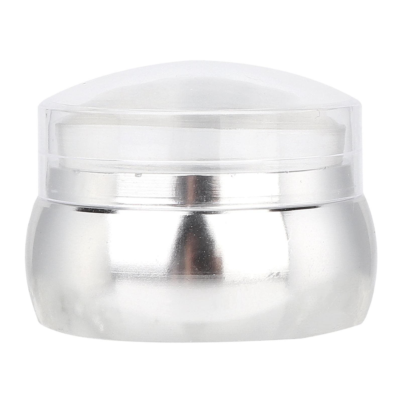 Professional Silicone Nail Art Stamper with Lid Scraper Manicure Nail Printing Tool Set(Silver) silver