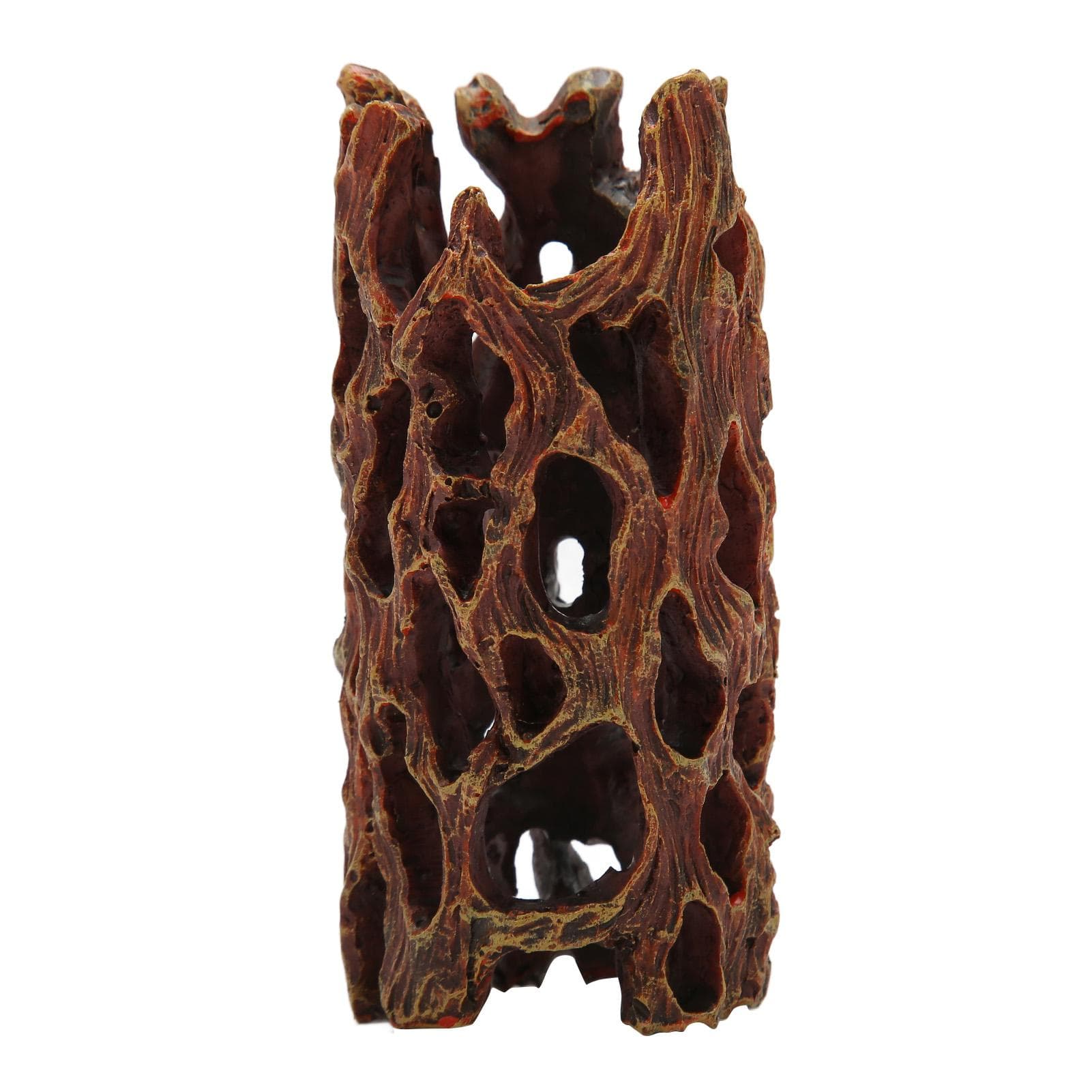 Aquarium Hollow Tree Trunk Simulation Decorative Resin Hideout Cave Fish Tank Trunk Ornament for