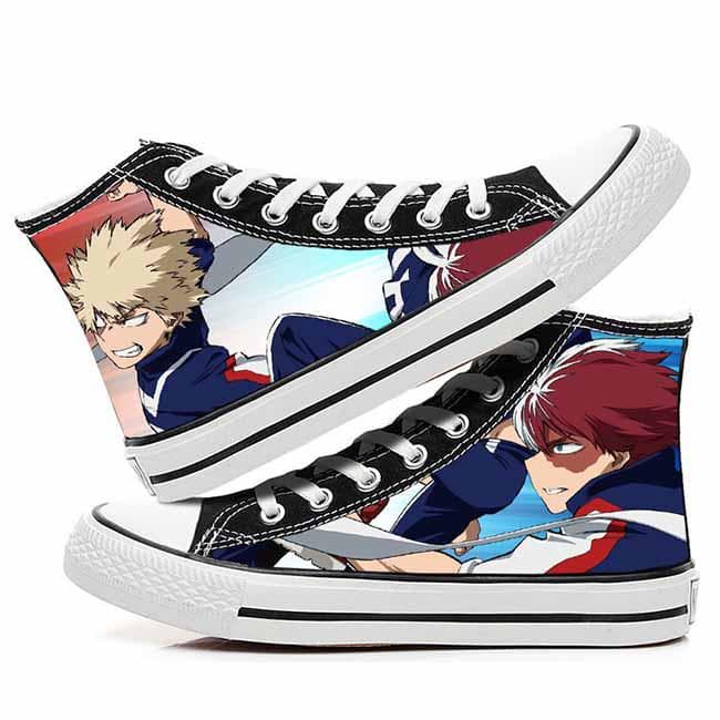 Anime My Hero Academia Cosplay Casual Graffiti High Help Canvas Shoes Cos Hip Hop Student Shoes 40