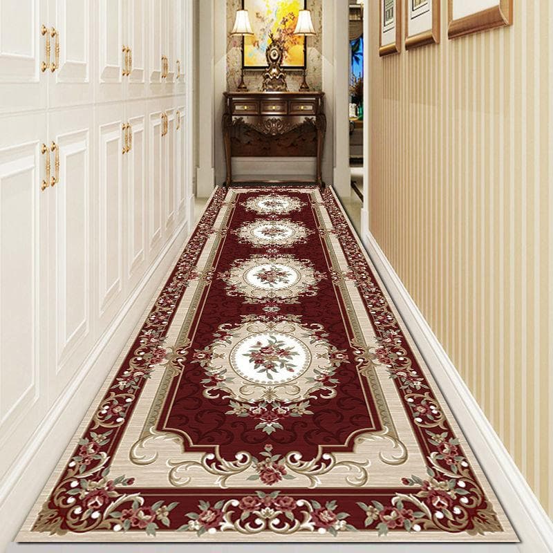 Chinese Style Hall Long Corridor Carpet Runners Wedding Red Hotel Passageway Entrance Mats Aisle Home Customizable Stairway Rug 90x200cm