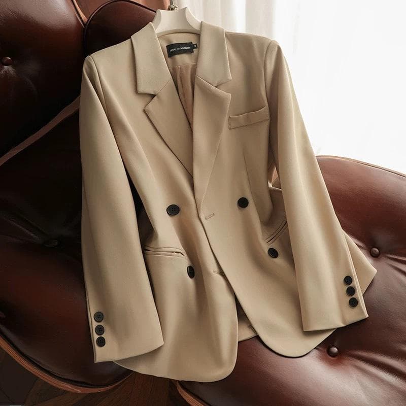 Simple Suit Jacket for Women In Early Autumn New Style Hamburg Small Khaki Suit Top for Women XL