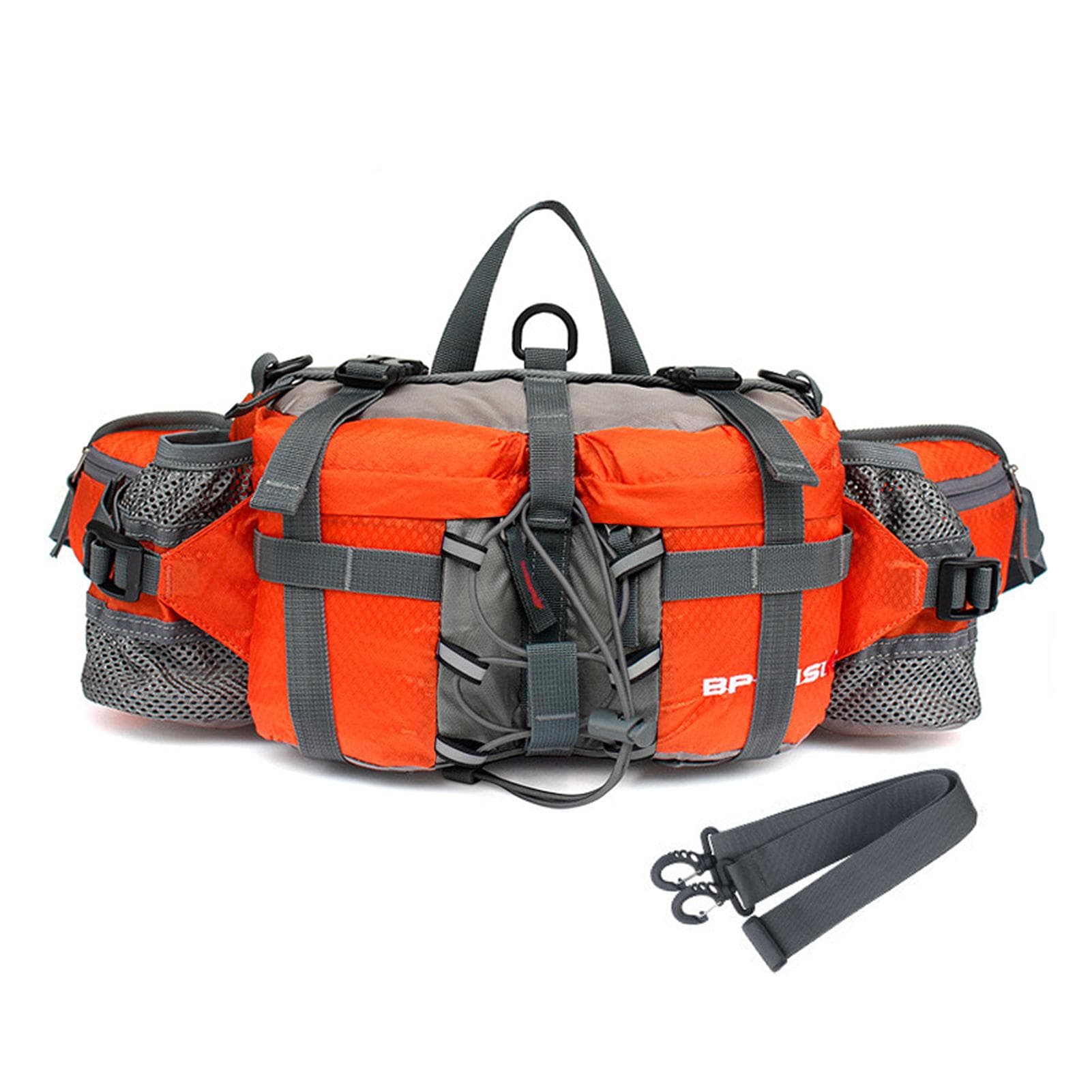 Outdoor Sports Waist Bag with Shoulder Strap Waterproof Hiking Cycling Climbing Shoulder Bag orange