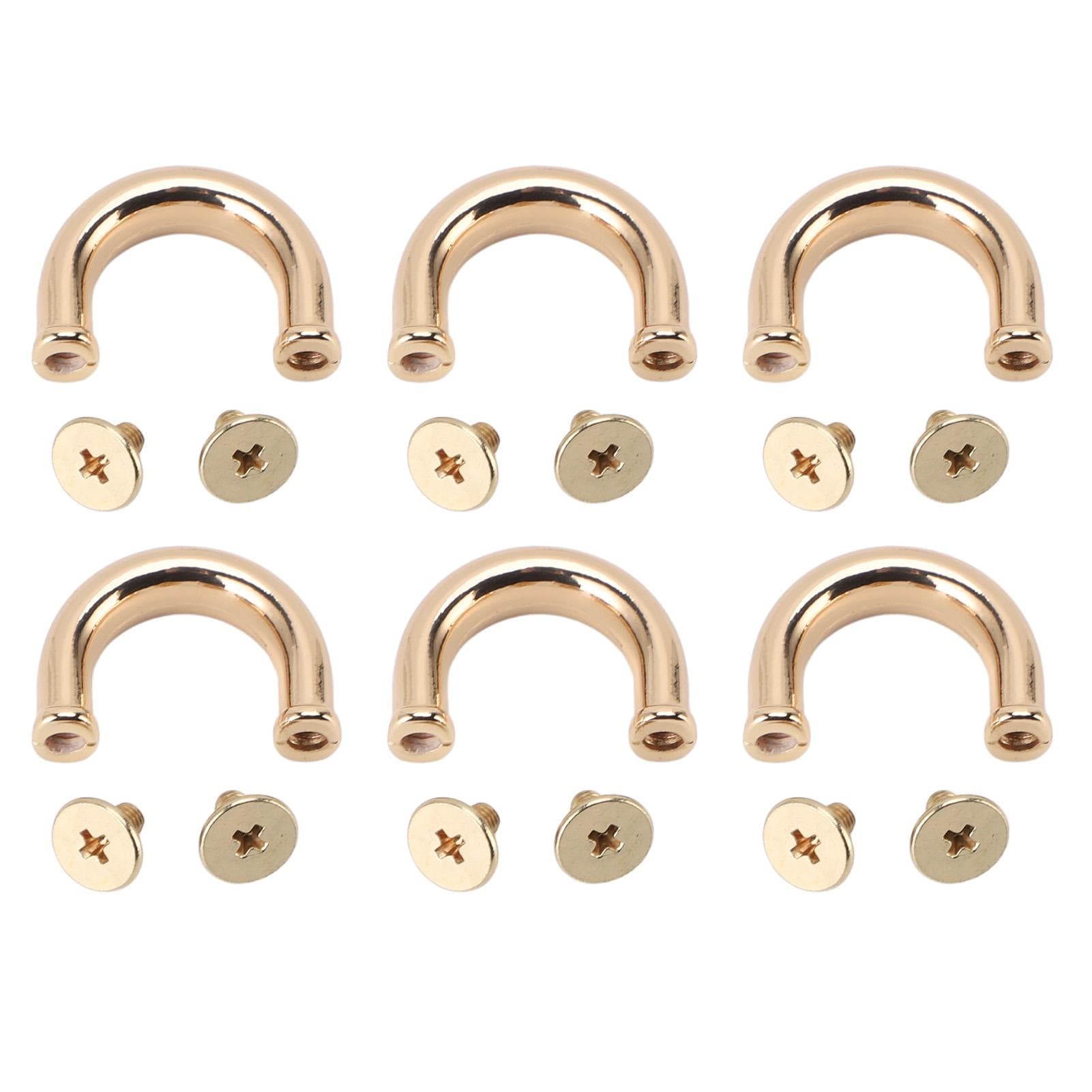10 Set U Rings Metal Buckle Handbag Connector Bag Arch Bridge with PH Screws Strap Hangers Hardware gold