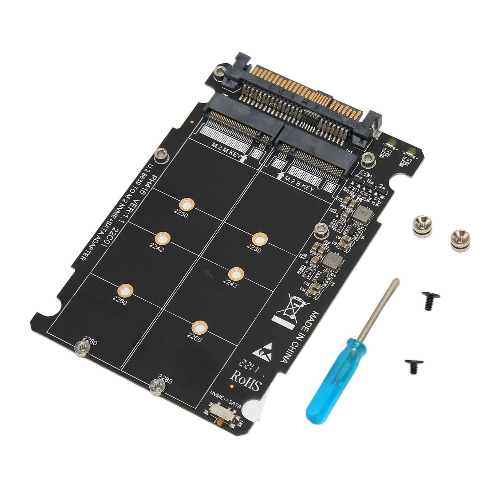 NVME U.2 to Combo NGFF M.2 SATA PCIe SSD Adapter 40Gbps Stable Operation SFF8639 SSD Adapter for