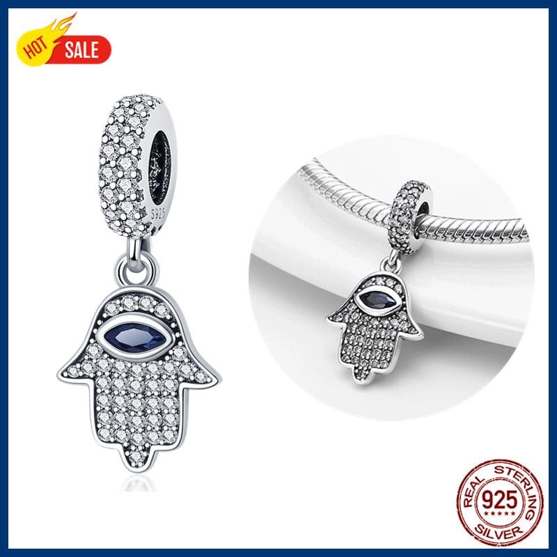 100% S925 Sterling Silver Firefly Charms Evil Eye Hot Air Balloon Blue Charms Fit Original Bracelet DIY Jewelry Making