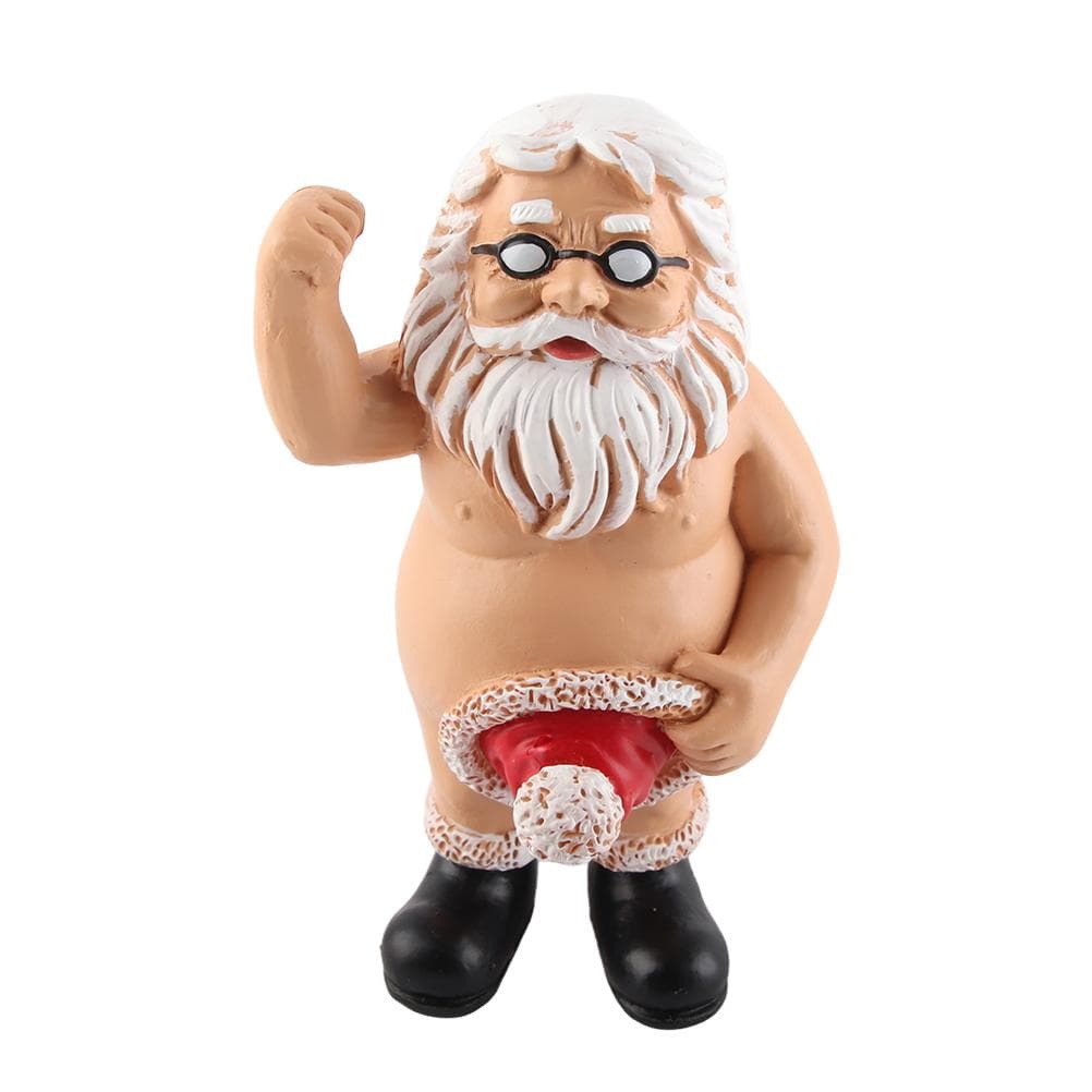 Funny Santa Claus Figurines Christmas Resin Crafts Statue Ornaments Home Office Decoration