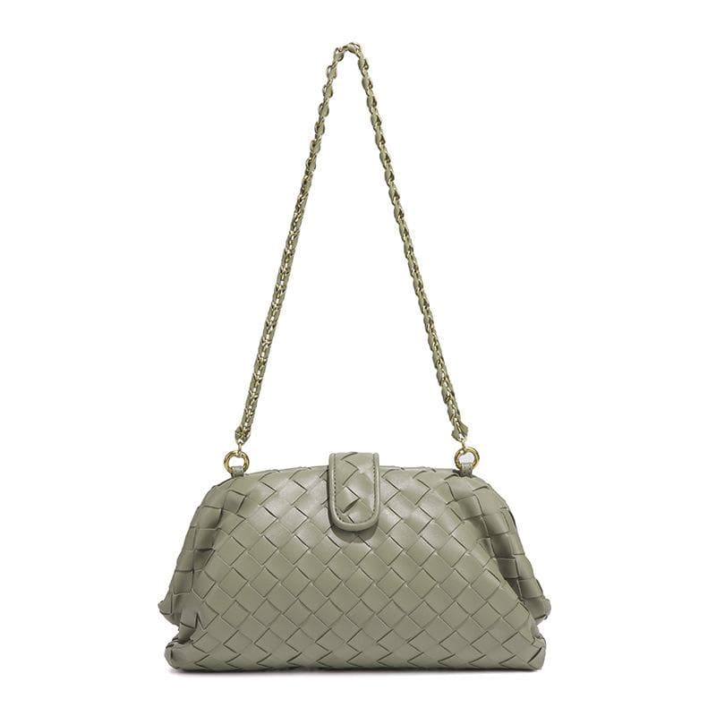 Woven Bag, Clutch Bag, Personalized Cloud Bag, Fashionable Single-shoulder Crossbody Women's Bag, Chain Clip Shell Bag