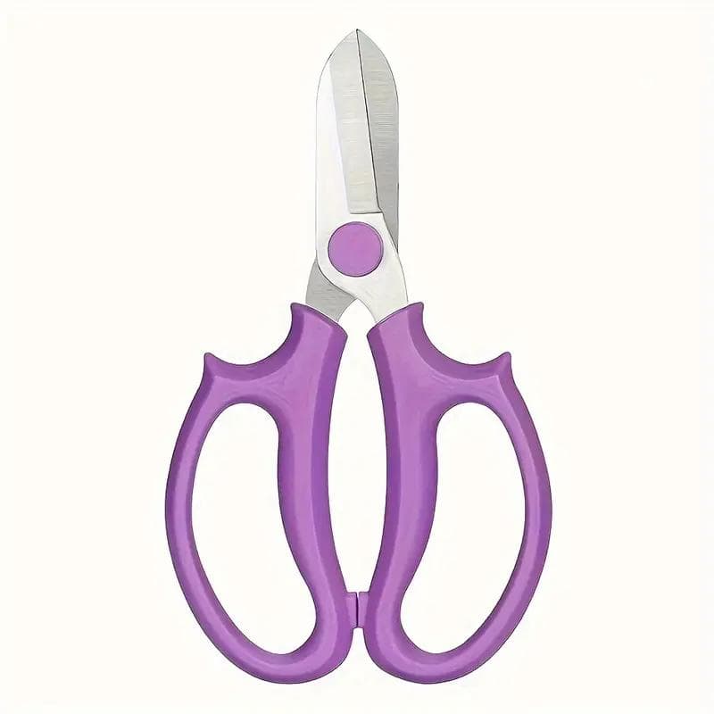 Classic Style Stainless Steel Garden Scissors, Wide Blade, Manual, No Power Needed, for Floral Arrangements and Pruning - Home Gardening Tool purple