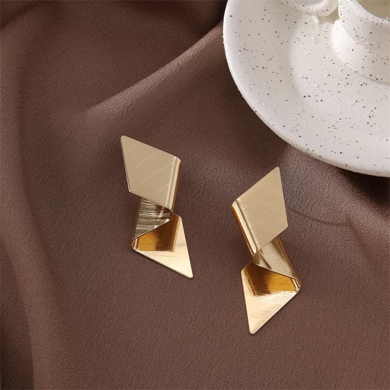 Simple Style Geometric Temperament All-match Metal Plating Earrings Retro Earrings Women Style 9