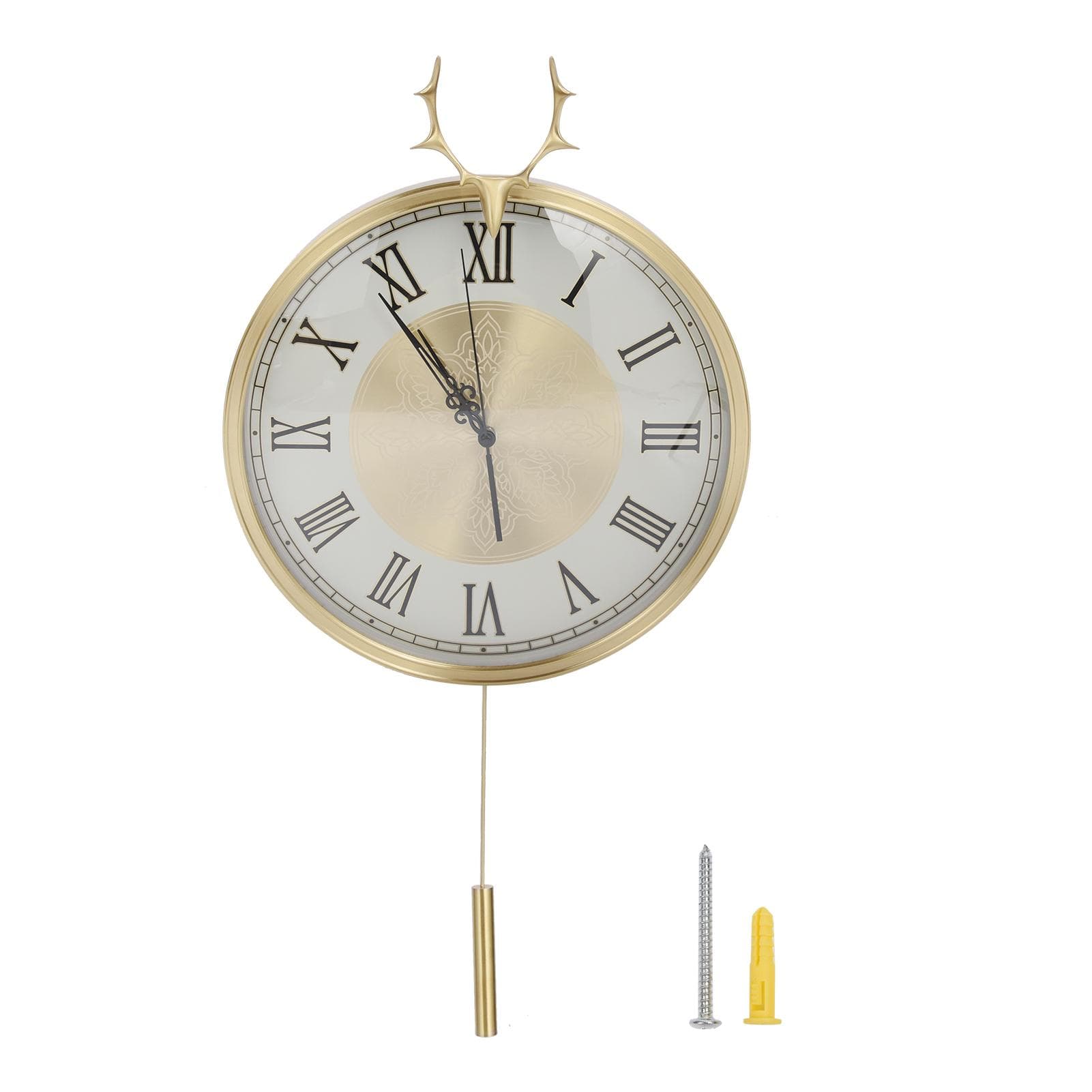 Wall Clock Silent Copper European Style Pure Copper Pendulum Clock For Living Room Interior