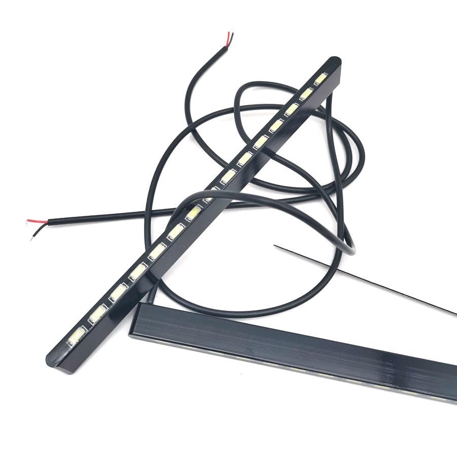 One Pair 12V Super Slim Bright White 15LED Car SUV Daytime Running Light Bar DRL