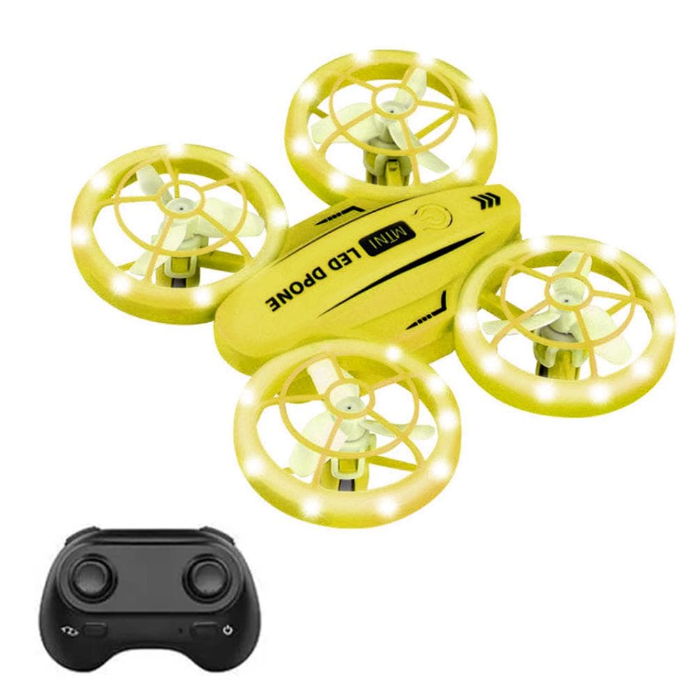 Remote Control Mini Drone for Kids Beginners 2.4GHz Remote Control Stunt Quadcopter with LED yellow