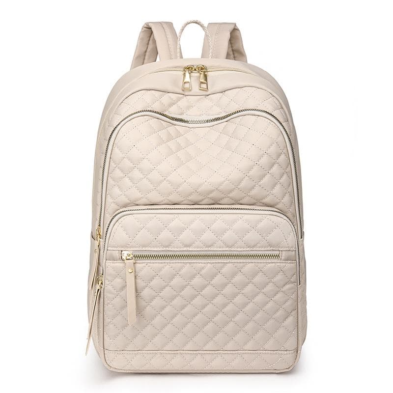 Large Capacity Backpack Women's Travel Commuter Backpack beige