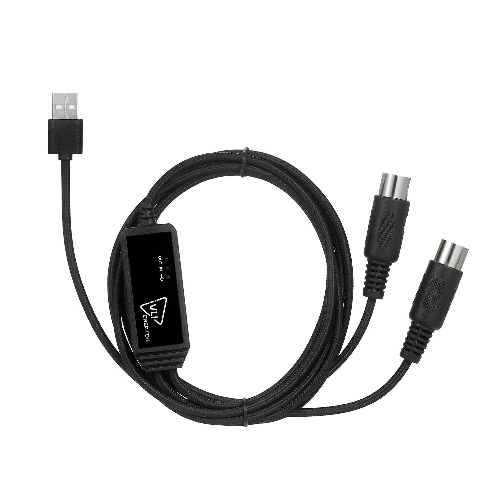 IVU CREATOR Universal MIDI Cable 5 Pin MIDI to USB Cable Converter Adapter Compatible with Various MIDI to USB