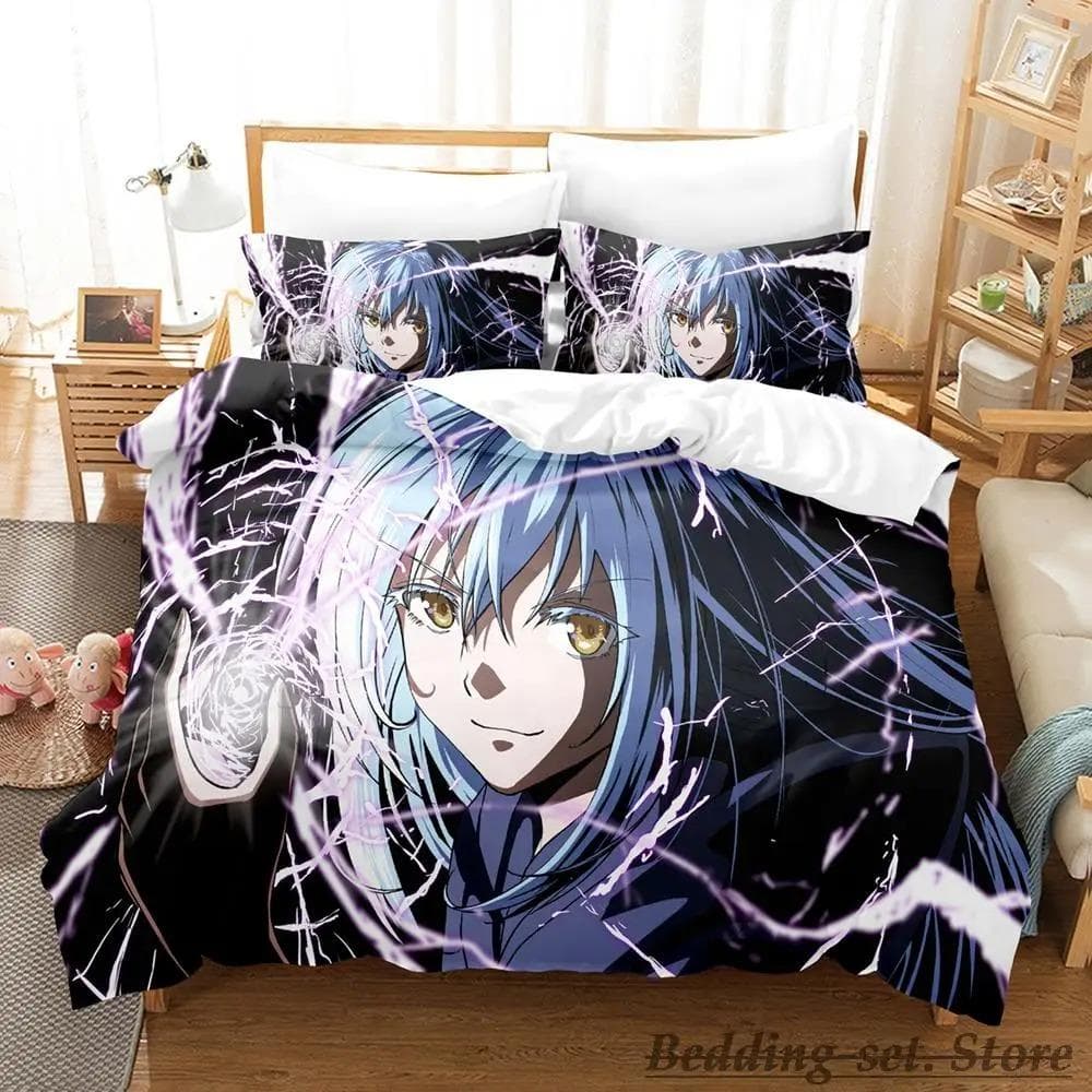 Rimuru Tempest Bedding Set Single Twin Full Queen King Size Bed Set Adult Kid Bedroom Duvetcover Sets Anime Kawaii EU King 240x220cm