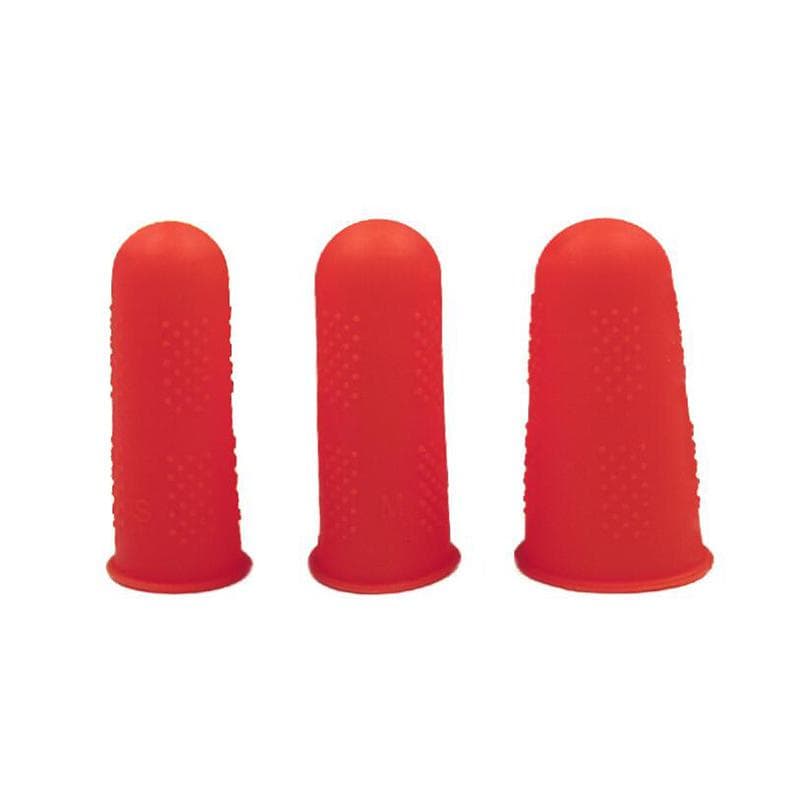3Pcs Silicone Finger Protector Sleeve Cover Anti-cut Heat Resistant Finger Sleeves Great Cooking Kitchen Tools red