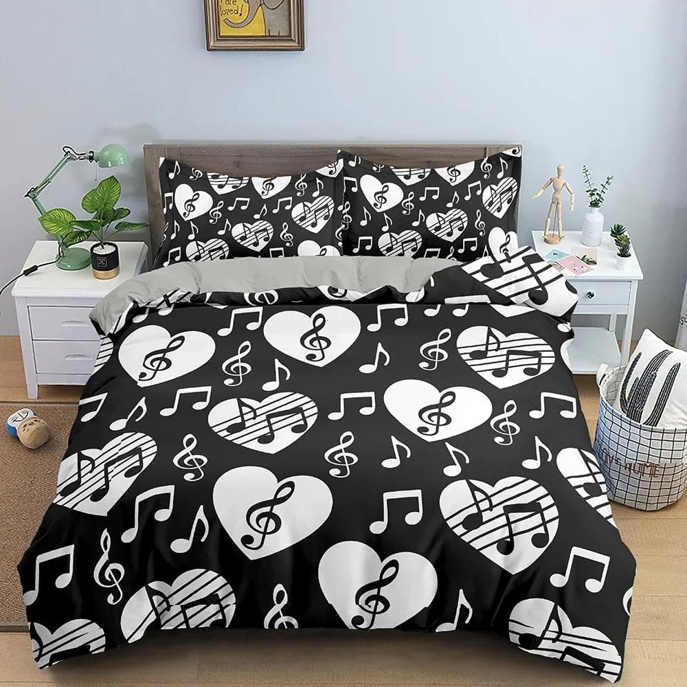 3D Love Heart King Queen Duvet Cover Valentines Gift Bedding Set for Girls Women Couples Soft Polyester Quilt Cover Home Textile AU Single 140x210cm