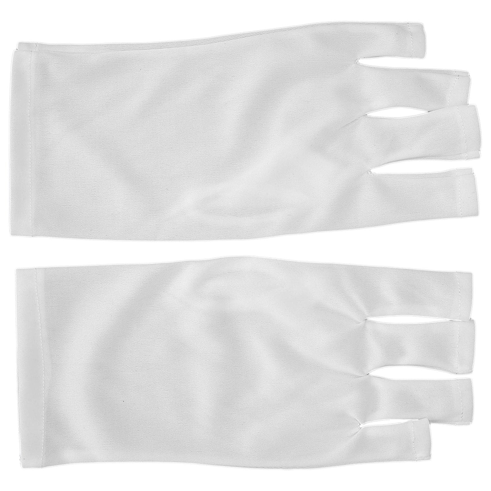 1 Pair AntiUV Glove LED Nail Art Curing Lamp UV Protection Glove Nail Art Skin Care Glove(White ) white