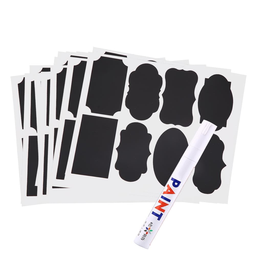 88pcs Chalkboard Kitchen Jar Bottles Label Blackboard Tag Stickers Craft Decoration with Pen