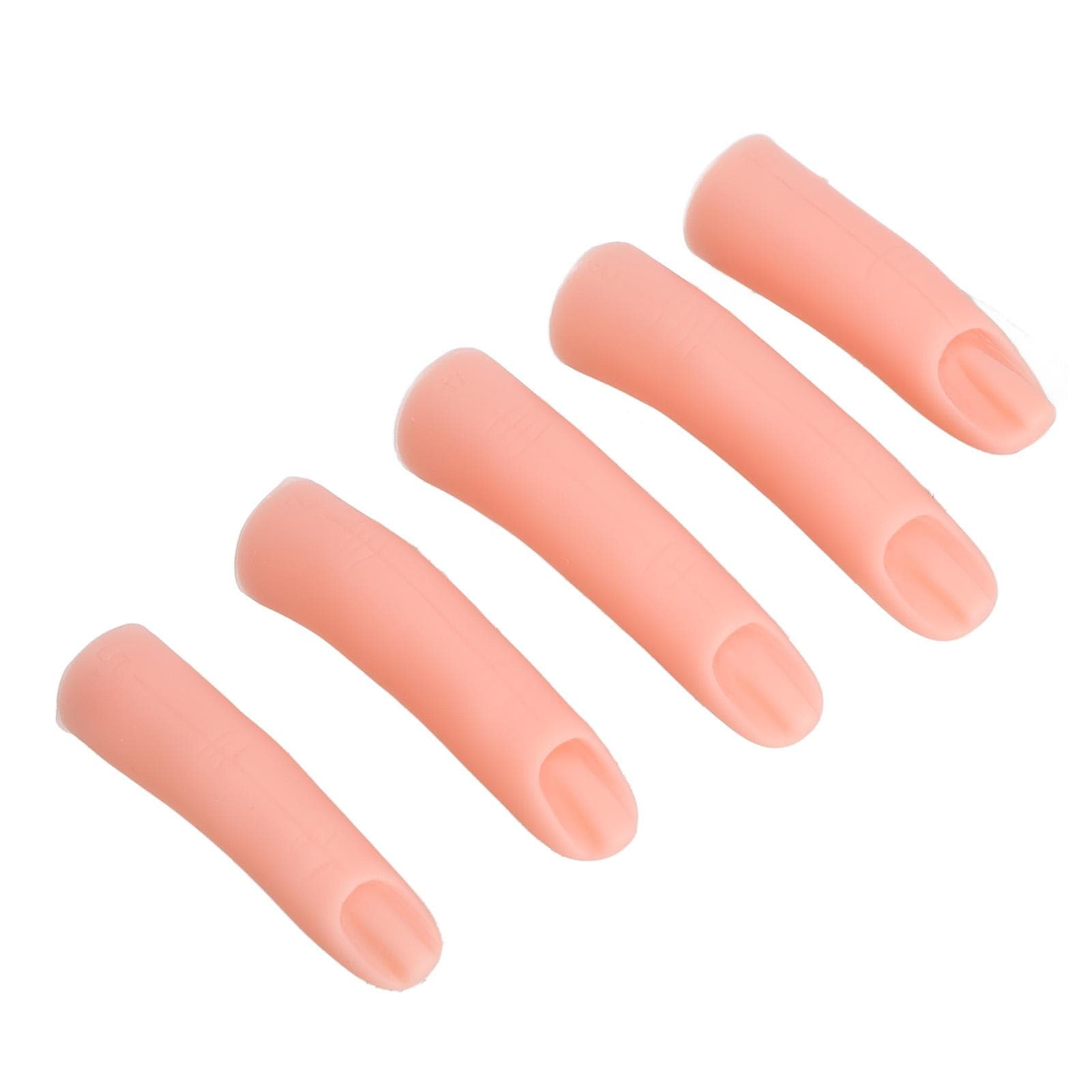 5pcs Nail Art Practice Fake Finger Professional DIY Soft Silicone Training Finger Model with Magnet