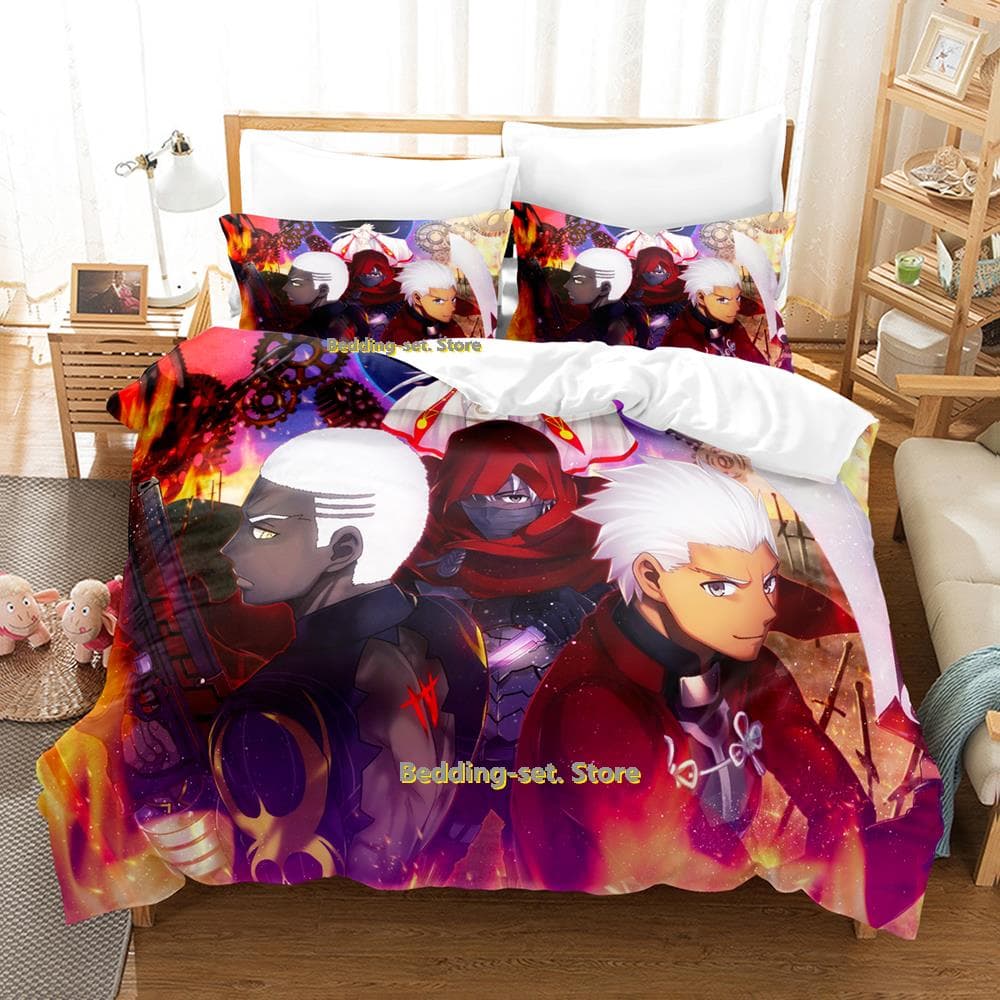New Emiya Alter Bedding Set Single Twin Full Queen King Size Bed Set Adult Kid Bedroom Duvetcover Sets Anime Bed Sheet Set EU Single(135x200cm)