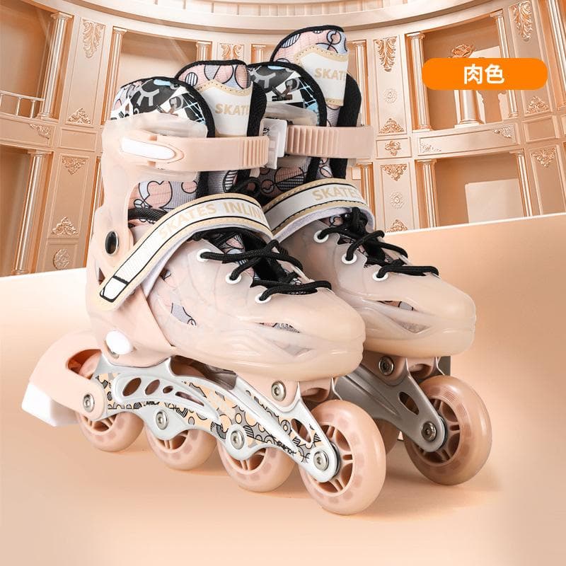 Children's Professional Inline Roller Skates Beginner Men's and Women's Adult Hard Shell Protective Skating Roller Skates M size 35-38