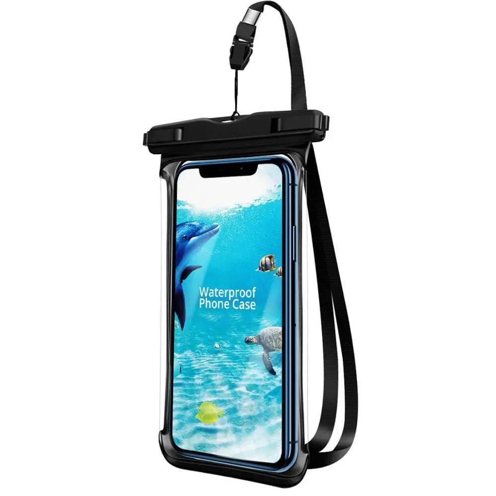 Full View Waterproof Case for Phone Underwater Snow Rainforest Transparent Dry Bag Swimming Pouch Big Mobile Phone Covers black