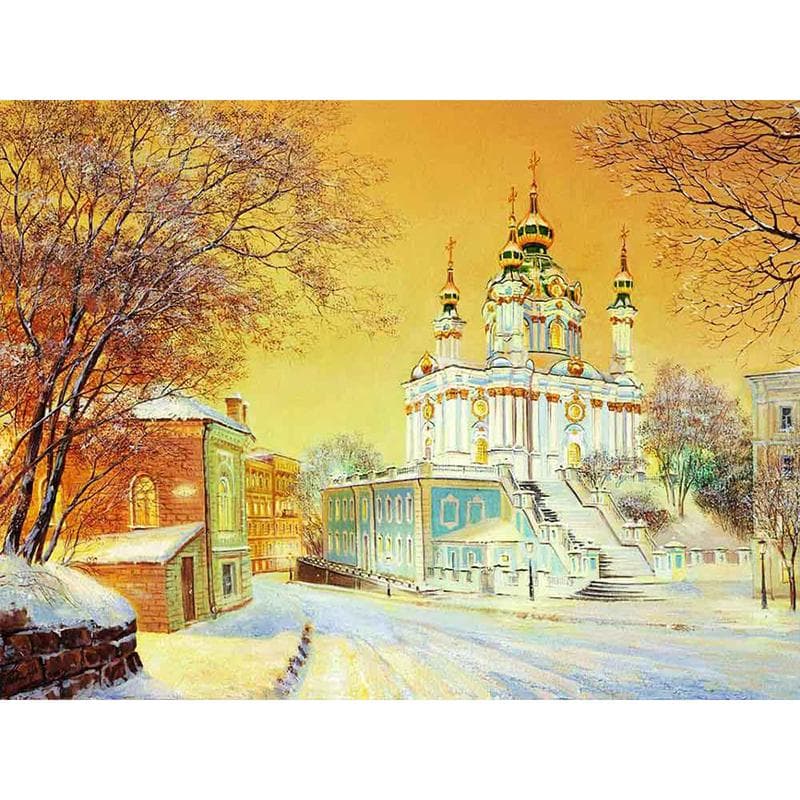 Diamond Embroidery Scenery Diamond Painting Cross Stitch Kits Church Winter Home Decor 20X30CM