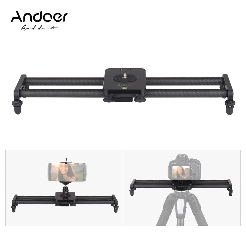 40cm/ 15inch Carbon Fiber Camera Track Slider Video Stabilizer Rail black