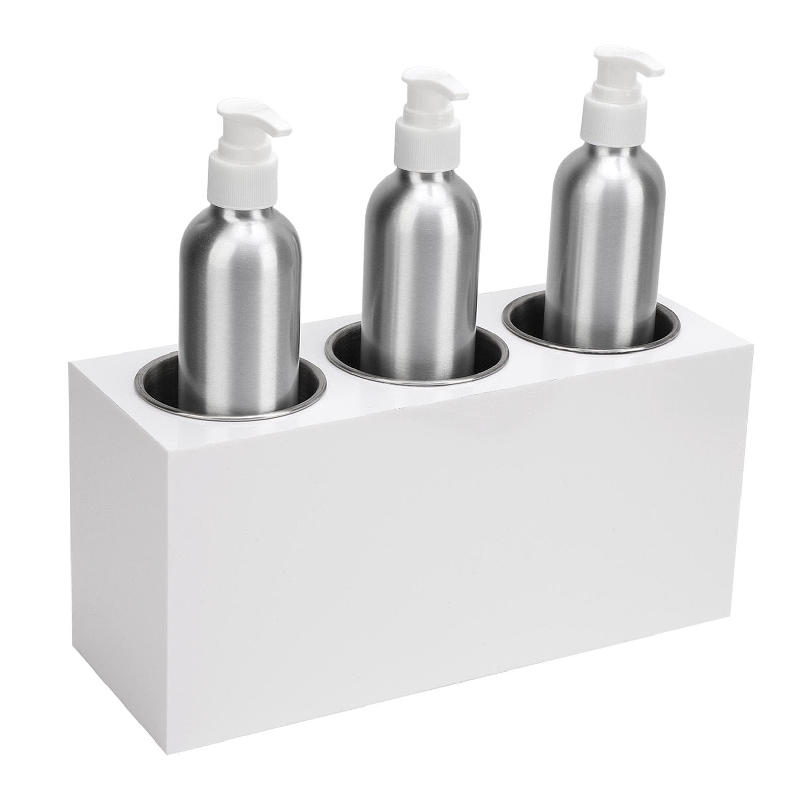 Oil Warmer Dispenser 3 Bottles Massage Oil Warmer Constant Temperature Control Oil Heater White EU Plug