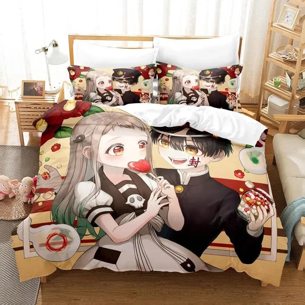 Fashion 3D Printing Anime Toilet-bound Hanako-kun Bedding Set Duvet Cover Sets Comforter Bedding Double Size Adults Kids Gift 70x133cm 2pcs