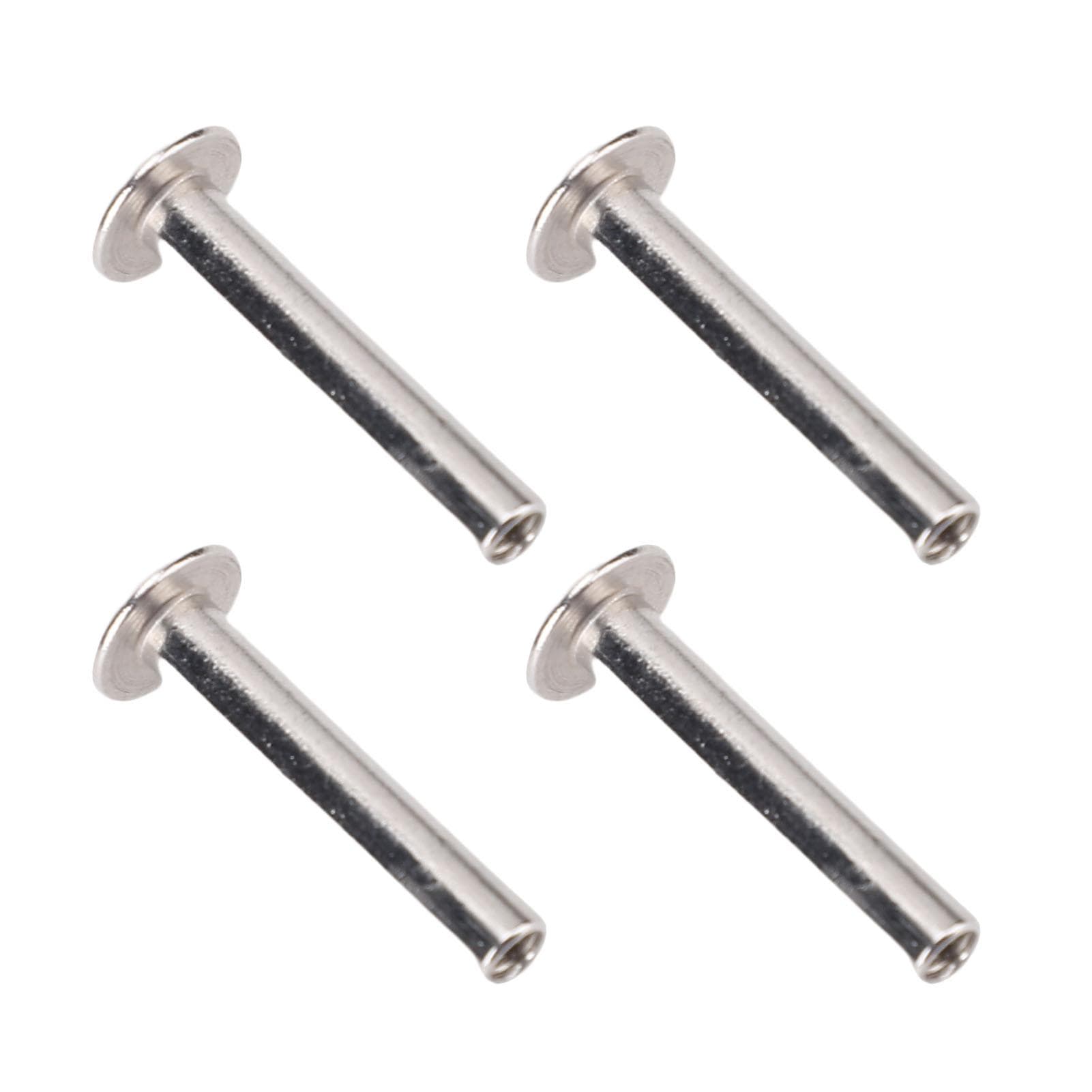 100 Pairs 0.16x0.91x0.33in Rivets and Screws Round Flat Head M3 Stainless Steel Rivet Stud Set for