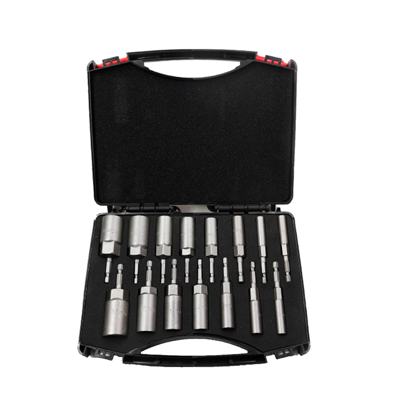 15 Pcs Power Nut Driver Drill Bit Set 5.5-19mm Chrome Vanadium Steel Hex Bit Socket Set Wrench 5.5-19mm ( 15 Size ) silver