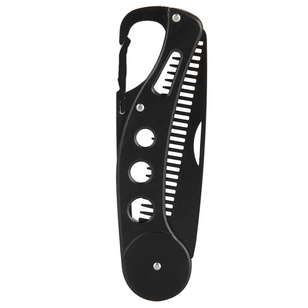 1pc Stainless Steel Folding Comb Men Beard Styling Comb Portable Mustache Comb Multifunctional Hairdressing Tools black
