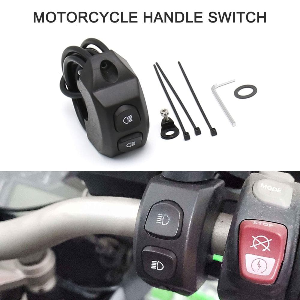 Motorcycle Handle Fog Light Switch Control Smart Relay black