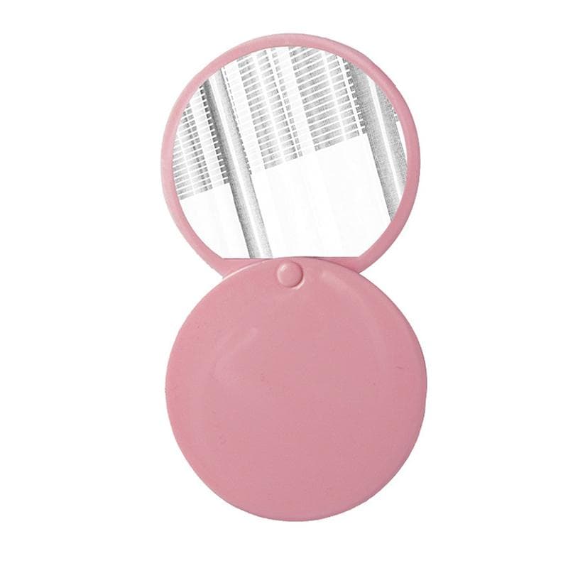 Small Mirror Portable Folding Make-Up Mirror Creative Mini Mirror Sliding Cover Handheld Makeup Mirror pink