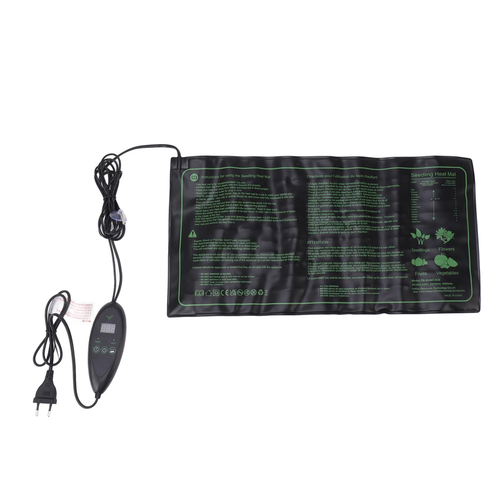 20x10inch Seedling Heat Mat Digital Thermostat Combo Set Plants Seedling Heating Pad for Seed