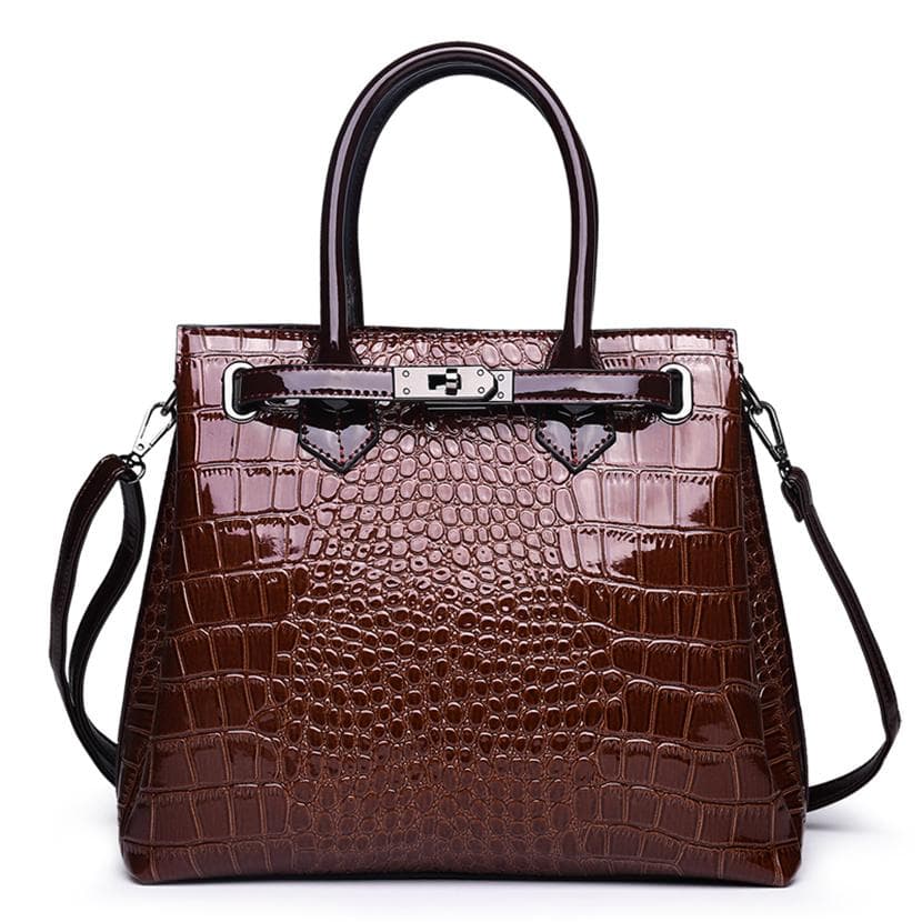 Fashion Crocodile Pattern Women Handbags Luxury Women Bags Designer Big Tote Bag Brand Leather Shoulder Crossbody Bags for Women L30xW12xH25cm brown