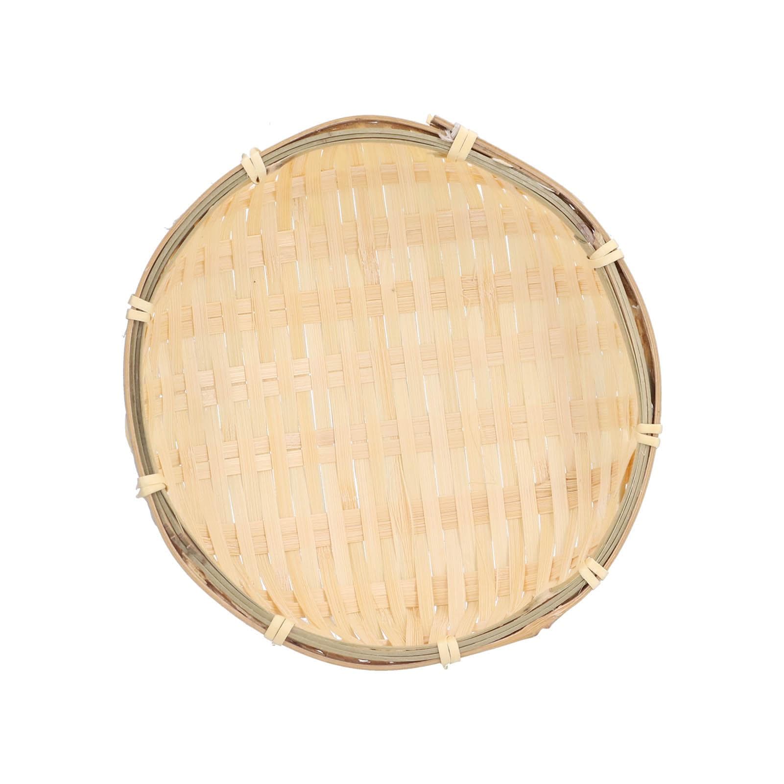 Fruit Basket Hand Woven Bamboo Mini Multifunctional Sturdy Serving Basket Tray for Living Room