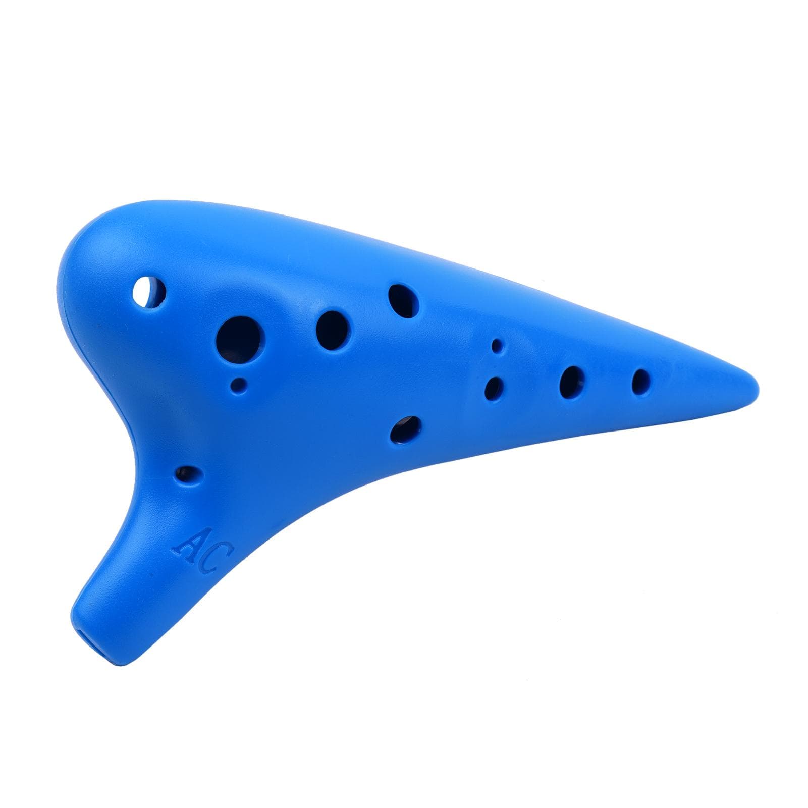12 Holes Plastic Ocarina Flute Alto C Musical Instrument with Music Score for Music Lover and Beginner dark blue