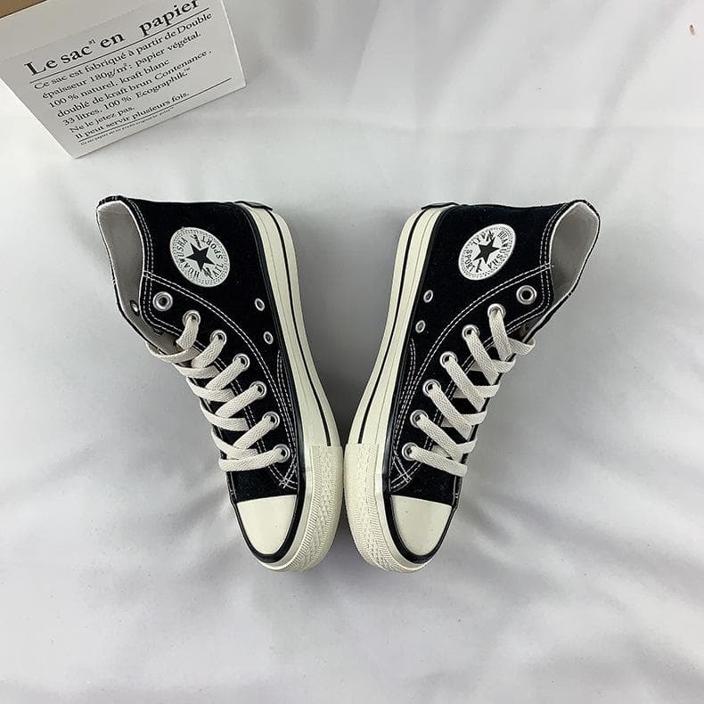 High-top Canvas Shoes Women's Spring and Autumn New Student Retro All-match Sneakers 37