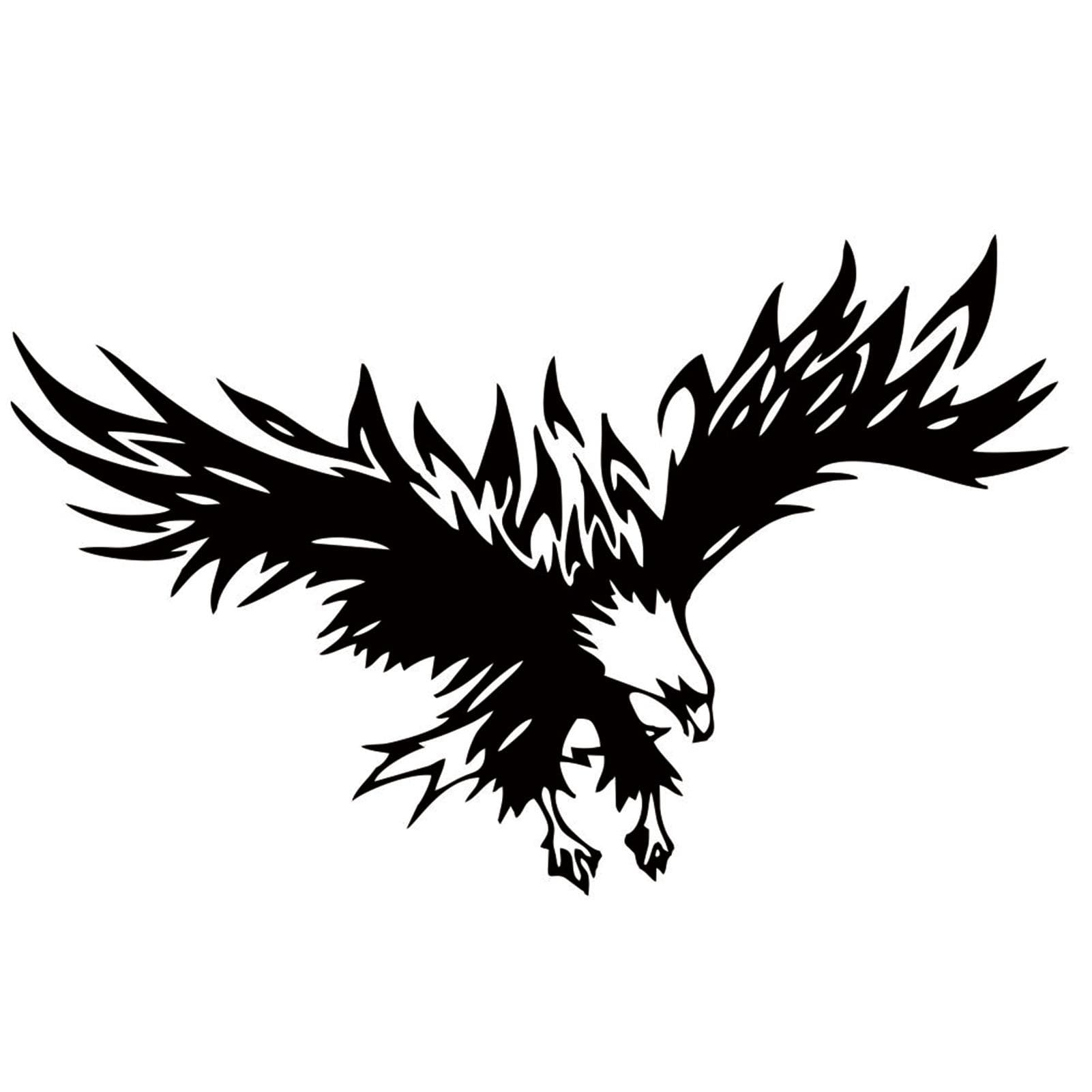 Car Decals Eagle-shaped Car Vinyl Sticker Decals for Car/Truck/SUV/Jeep, Universal Car Hood Body L size black