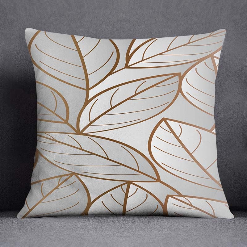 Geometric Leaves Flowers and Plants Series Pattern Home Decoration Pillowcase Square Pillowcase Home Office Decoration Cushion Cover 45-45cm