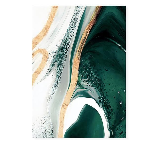 Modern Abstract Gold foil lines Green Canvas Art Paintings For Living Room Bedroom Posters And Prints Wall Poster Home Decor 20x30cm